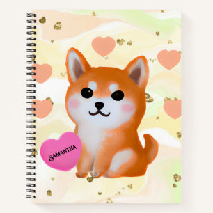Cuaderno Corazones chiba inu   Para Perro Lover