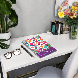 Cuaderno Corazones coloridos personalizados
