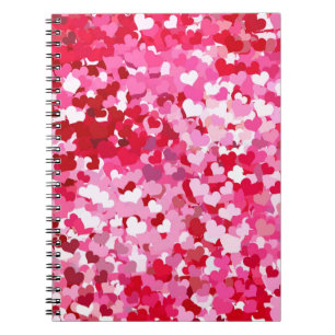 Cuaderno Corazones confetti rosadas