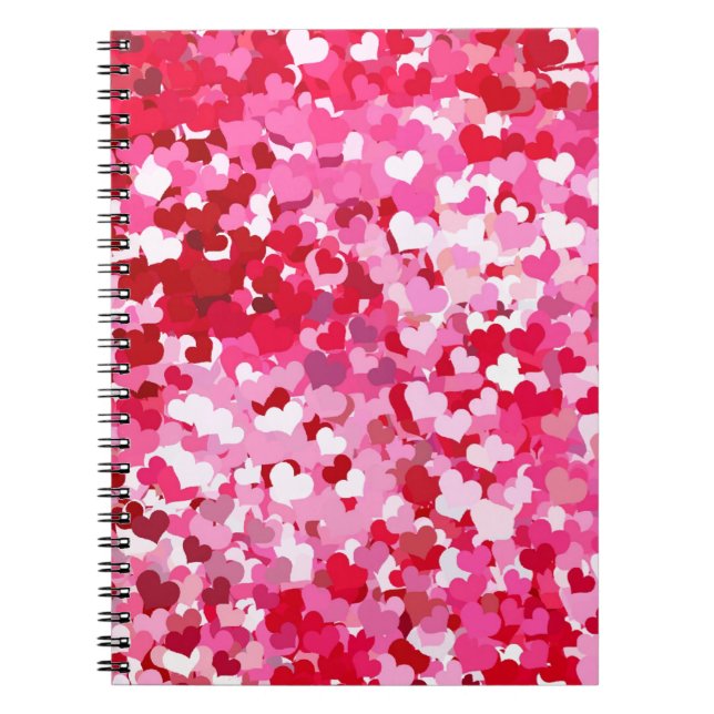 Cuaderno Corazones confetti rosadas (Frente)