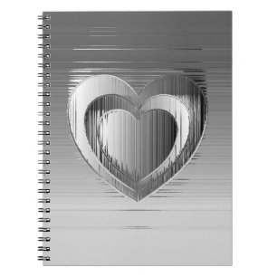 Cuaderno Corazones cromadas pulidas