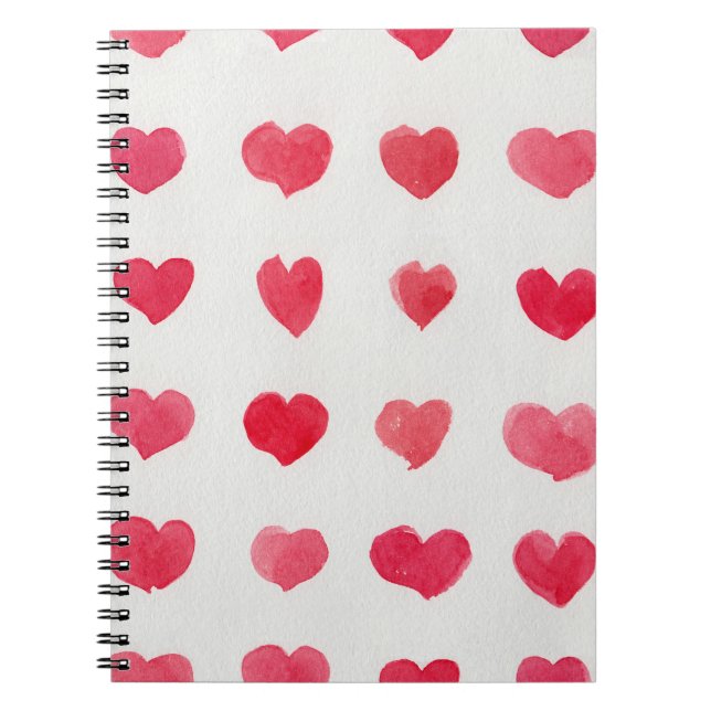 Cuaderno Corazones de acuarela sin mar: diseño de patrones  (Frente)