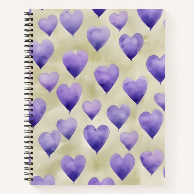 Cuaderno Corazones de Agua y Violeta (Anverso)