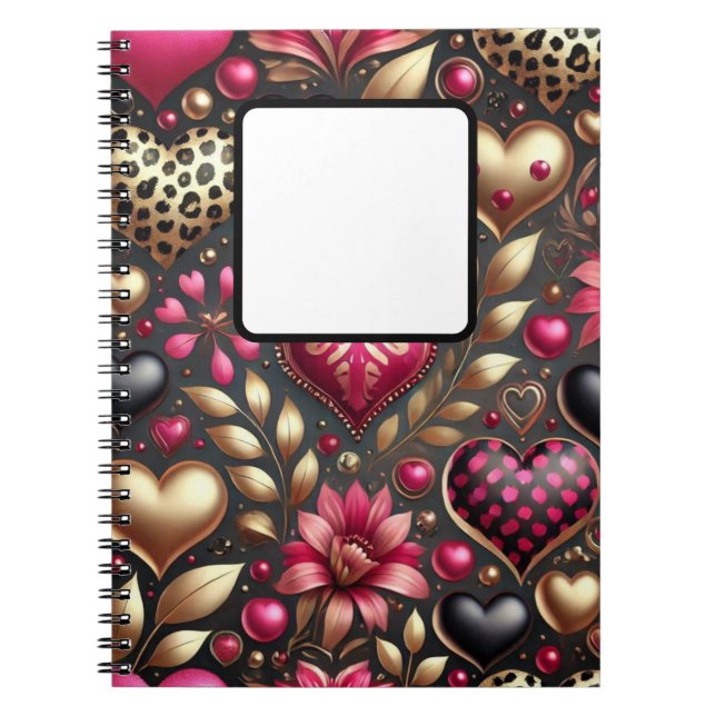 CUADERNO CORAZONES DE AMOR DE SAN VALENTÍN ROJOS ROSADOS NE (Frente)