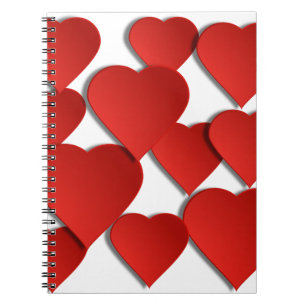 Cuaderno Corazones de amor rojos