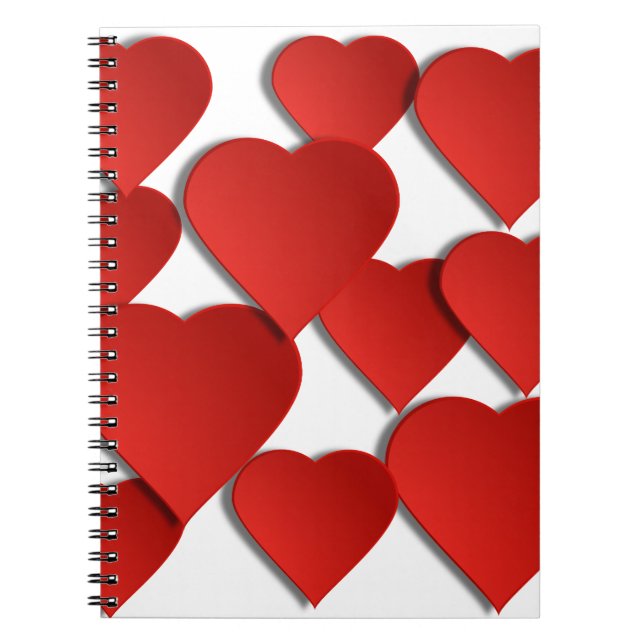 Cuaderno Corazones de amor rojos (Frente)