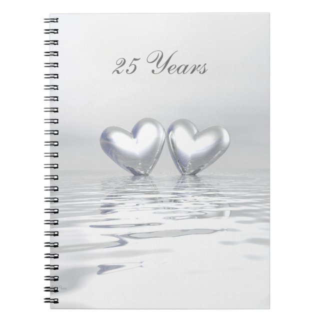 Cuaderno Corazones de aniversario de plata (Frente)