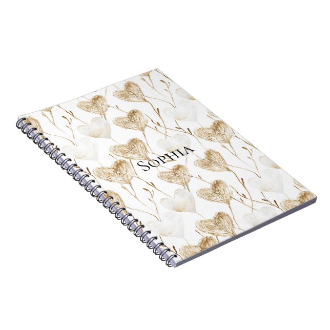 Cuaderno Corazones de Boho de Cream Brown (Lado Derecho)