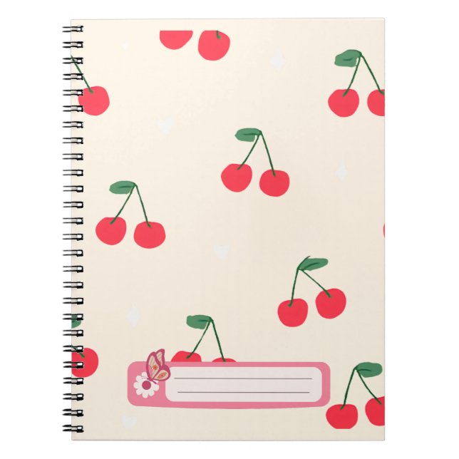 Cuaderno Corazones de Cereza para Chicas Adolescentes (Frente)