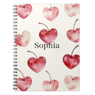 Cuaderno Corazones de Cereza Rojos