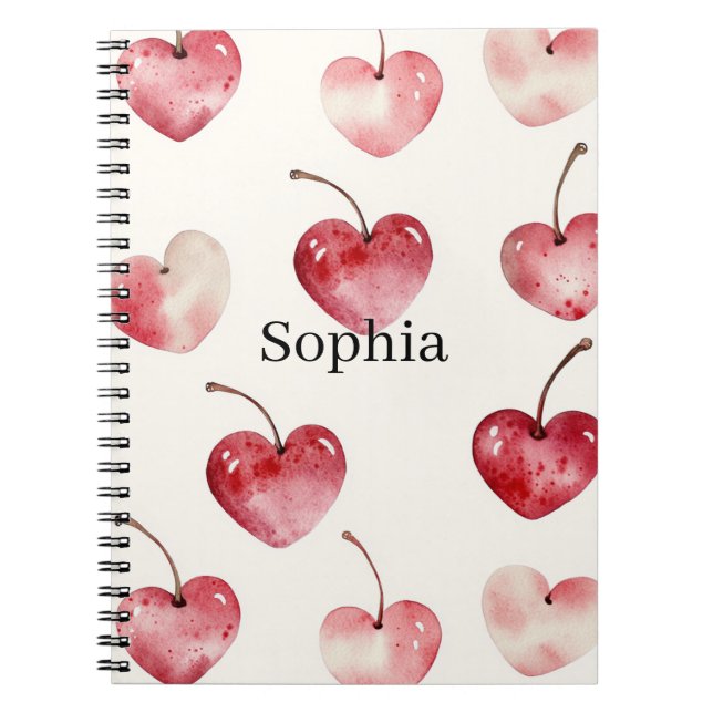 Cuaderno Corazones de Cereza Rojos (Frente)