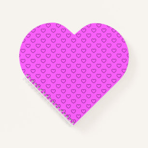 Cuaderno Corazones De Color Negro Con Forma De Corazón Rosa