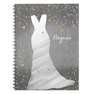 Cuaderno Corazones de Confeti de Vestido de Novia Moderno D
