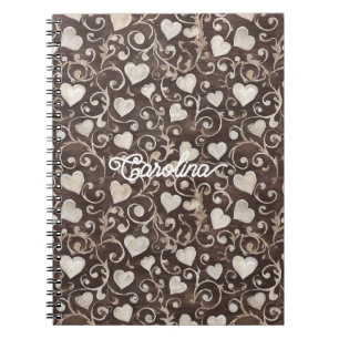Cuaderno Corazones de Crema Marrón