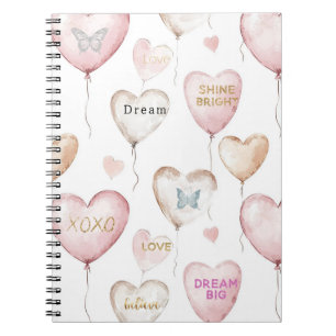 Cuaderno Corazones de Crema Rosa Inspiradores