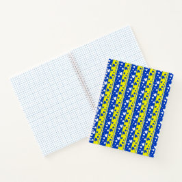 Cuaderno Corazones de fondo azul y amarillo