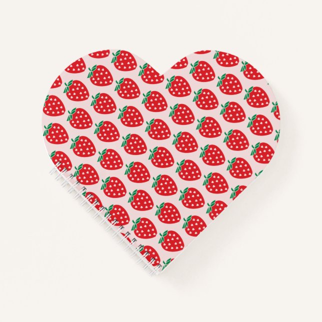 Cuaderno Corazones de fresa Berry dulce rosa (Anverso)