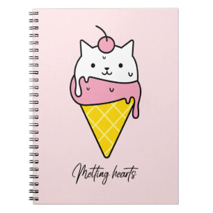 Cuaderno Corazones de fusión - Gato de crema de hielo de ve