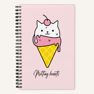 Cuaderno Corazones de fusión - Gato de crema de hielo de ve