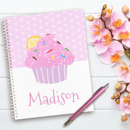 Cuaderno Corazones de magdalenas dulces y lindas rosadas mo