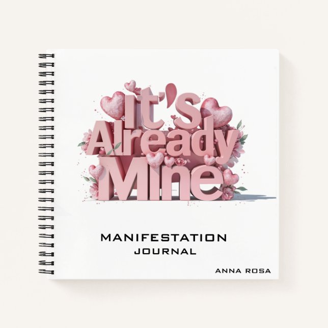 Cuaderno *~* Corazones de manifestación de atracción de la  (Anverso)