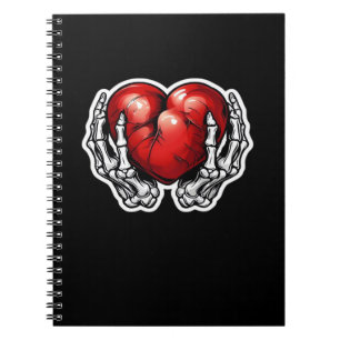 Cuaderno Corazones de manos de esqueleto - Halloween lindo