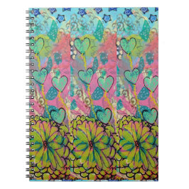 Cuaderno Corazones de medios mixtos