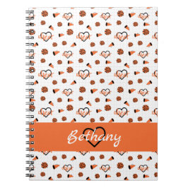 Cuaderno Corazones de naranja Cheer, Pom Poms, Patrón Megap