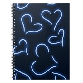 Cuaderno Corazones de neón azules