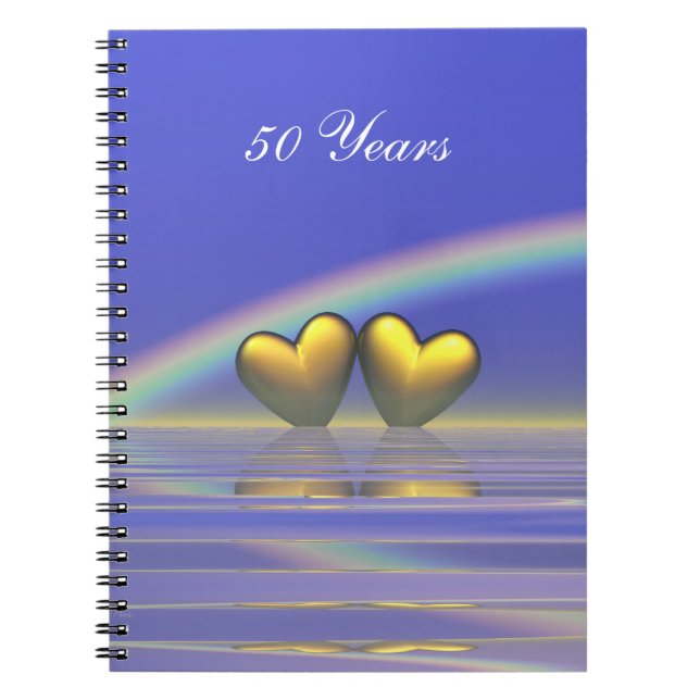 Cuaderno Corazones de oro de 50 años (Frente)