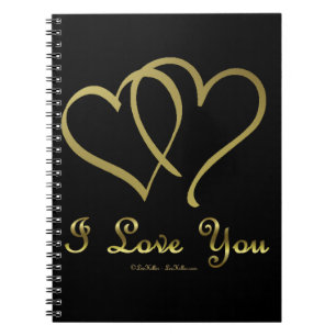 Cuaderno Corazones de oro entrelazados te amo