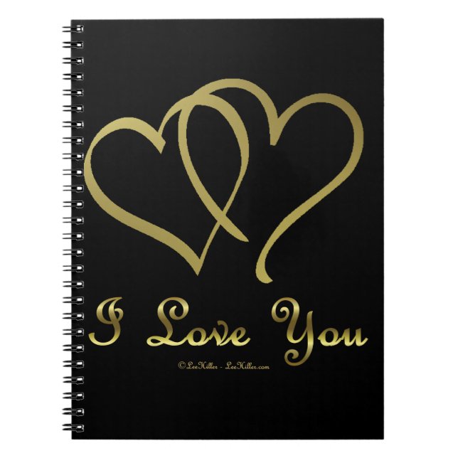 Cuaderno Corazones de oro entrelazados te amo (Frente)