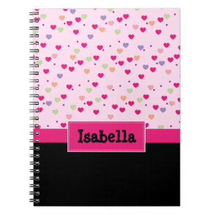 Cuaderno Corazones de Pastel en Personalizados de Rosa