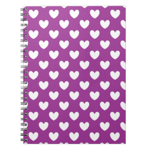 Cuaderno Corazones de polka blanca en morado