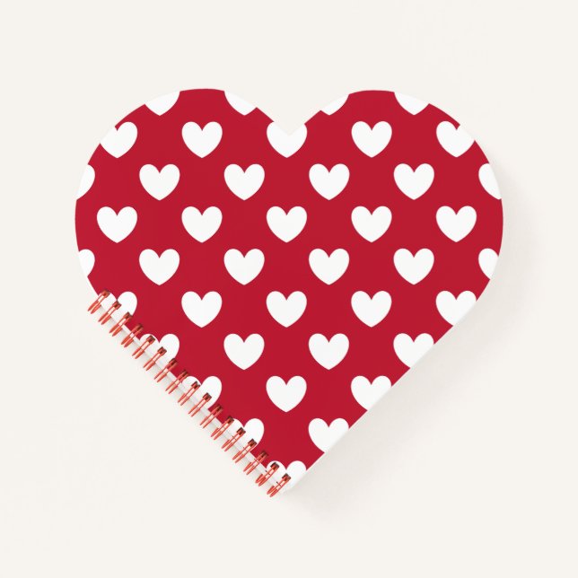 Cuaderno Corazones de polka blanca y roja (Anverso)