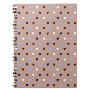 Cuaderno Corazones de polka de color marrón pálido