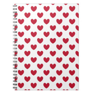 Cuaderno Corazones de polka roja en blanco
