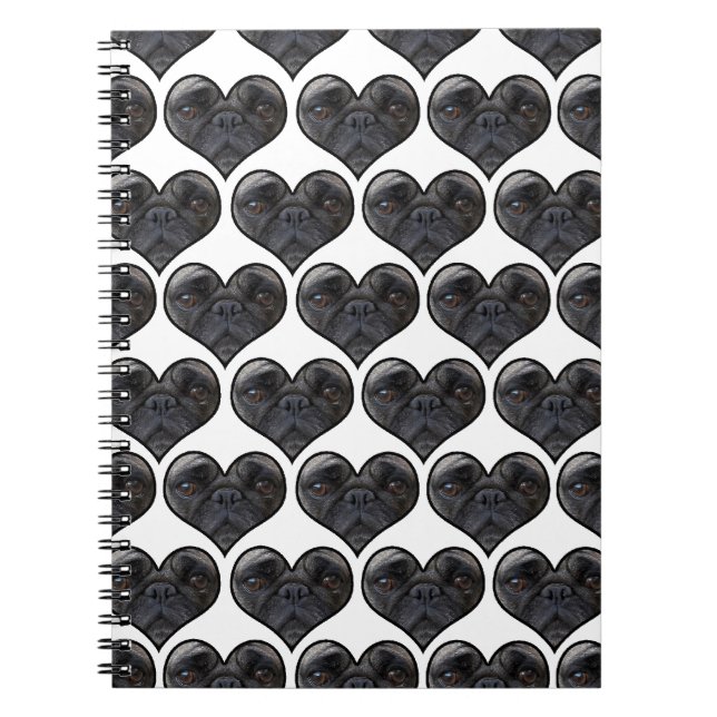 Cuaderno Corazones de Pug (Frente)