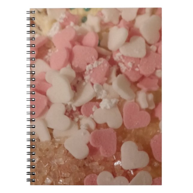 Cuaderno Corazones de San Valentín blanco rosado, decoració (Frente)