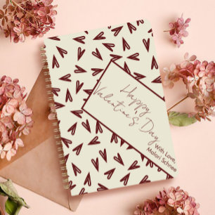 Cuaderno Corazones de San Valentín Burgundy y Crema Mínimos