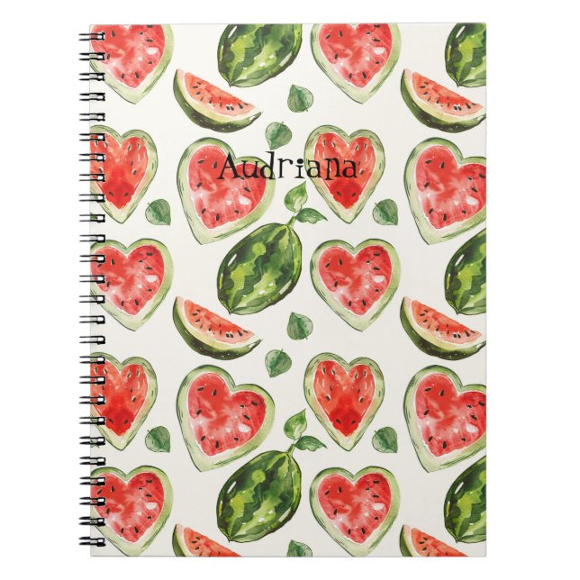 Cuaderno Corazones de Sandía Rojo Verde (Frente)