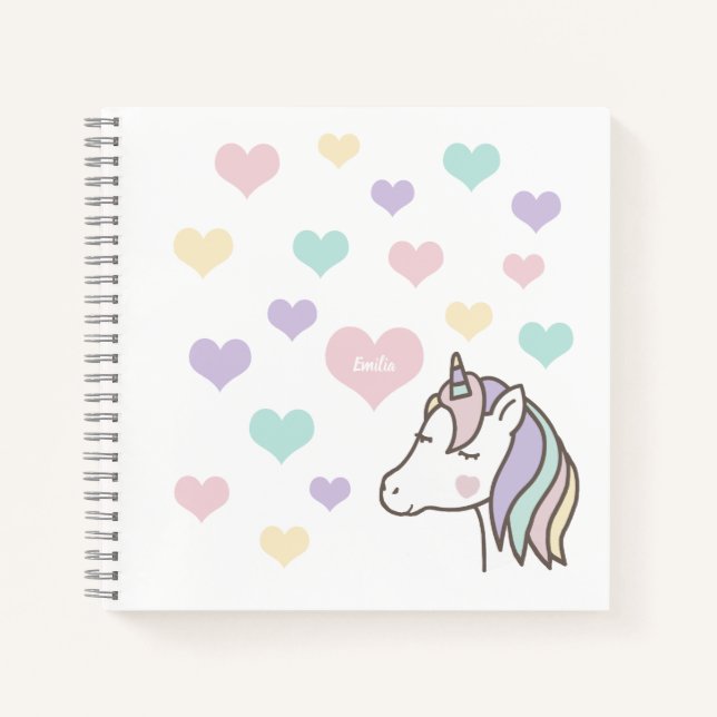 Cuaderno Corazones de Unicornio (Anverso)