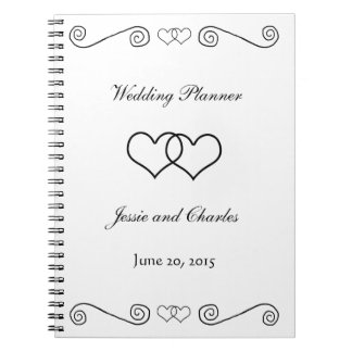Cuaderno Corazones entrelazados - blancos y negros