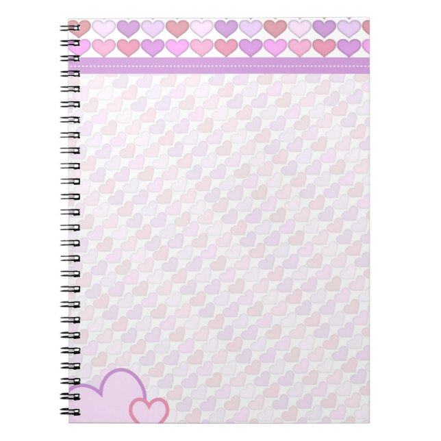 Cuaderno Corazones lindos del pastel de los chicas (Frente)