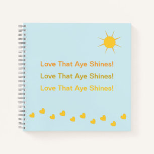 Cuaderno Corazones motivacionales brillantes del sol y amor