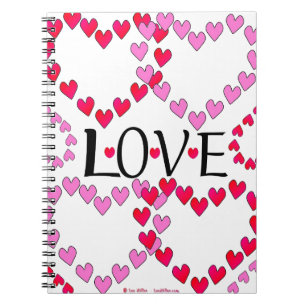 Cuaderno Corazones Pequeños Rosa Rojo AMOR