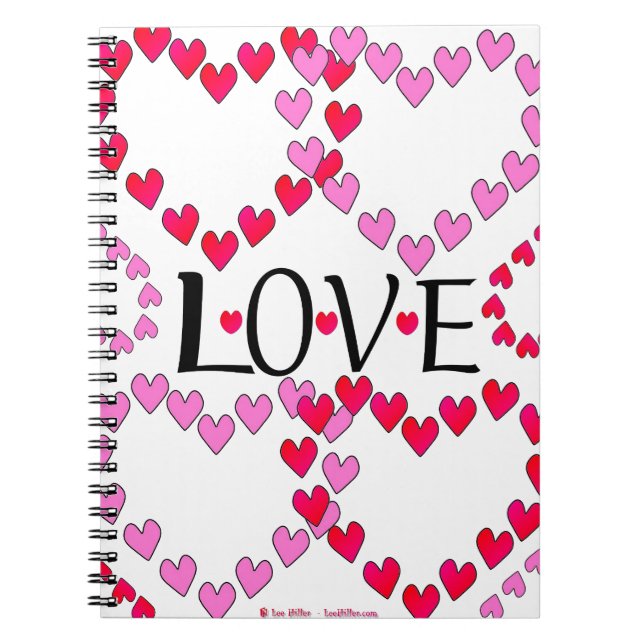 Cuaderno Corazones Pequeños Rosa Rojo AMOR (Frente)