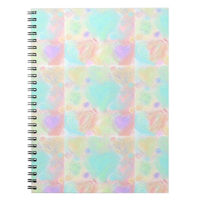 Cuaderno Corazones Pintados con Pastel (Frente)