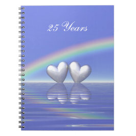 Cuaderno Corazones plateados de 25 años