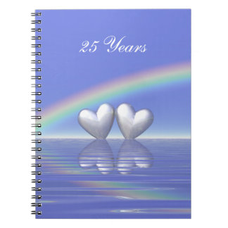 Cuaderno Corazones plateados de 25 años